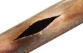 Broken Copper Pipe Royalty Free Stock Photo