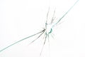 Broken and cracked glass with hole Royalty Free Stock Photo