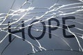 Broken cracked glass with word Royalty Free Stock Photo
