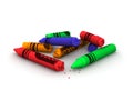 Broken crayons Royalty Free Stock Photo