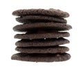 Broken crispy chocolate chip brownie cookies stack Royalty Free Stock Photo