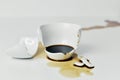 Broken cup of coffee Royalty Free Stock Photo