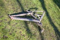 Broken cycle in park at river side upon avon Royalty Free Stock Photo