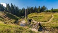 Broken dam on the Cerna Nisa in the Jizera Mountains