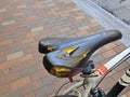 Damaged bike saddle seat Royalty Free Stock Photo