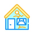 Broken damaged house color icon vector illustration