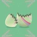 Broken decorated easter egg
