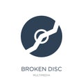 broken disc icon in trendy design style. broken disc icon isolated on white background. broken disc vector icon simple and modern Royalty Free Stock Photo