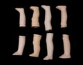 Broken Doll Body Parts Feet on Black Background Royalty Free Stock Photo