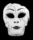 Broken Doll Face Mask Isolated on Black Royalty Free Stock Photo