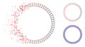 Broken Dot Halftone Lined Double Circle Frame Icon