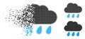 Broken Dotted Halftone Rain Cloud Icon Royalty Free Stock Photo