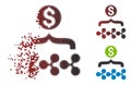 Broken Dotted Halftone Ripple Dollar Funnel Icon