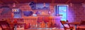 Broken down abandoned bar counter interior Royalty Free Stock Photo