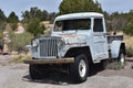 Broken Down Antique Light Blue Pickup Truck