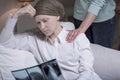 Broken down cancer woman Royalty Free Stock Photo