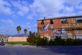 Broken Down Historic Warehouse Graffiti Near Mediterranean in France Royalty Free Stock Photo