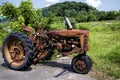 Broken Down Vintage Red Tractor Royalty Free Stock Photo