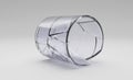 Broken drinking glass on white background. 3d render Royalty Free Stock Photo
