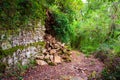 Broken dry stone, sometimes called drystack or drystane Royalty Free Stock Photo