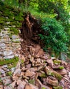 Broken dry stone, sometimes called drystack or drystane Royalty Free Stock Photo