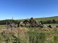 Broken dry stone wall near, Beeston Hurst, Ripponden, UK