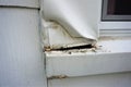 Close up Aluminum window trim damage do it yourself