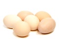 Broken egg in eggshell half and raw egg isolated Royalty Free Stock Photo