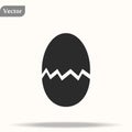 Broken egg icon in trendy isolated on grey background. Vector illustration