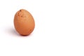 Broken egg isolated on white background. Brown shell. Copy space Royalty Free Stock Photo