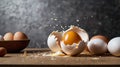 Broken Egg On Kitchen Table Royalty Free Stock Photo