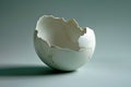 A broken egg shell on a table, suitable for food or cooking concepts Royalty Free Stock Photo