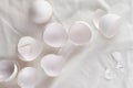 Broken egg shell on white background with space for text Royalty Free Stock Photo