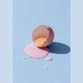 Broken Egg with Pink Yolk Royalty Free Stock Photo