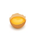 Broken egg shell with yolk