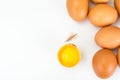 Broken eggs, separation of yolk