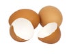 Broken Eggs shell on white Background Royalty Free Stock Photo