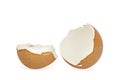 Broken Eggs shell on white background with cipping path Royalty Free Stock Photo