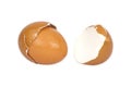 Broken Eggs shell on white background with cipping path Royalty Free Stock Photo
