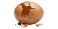 Broken eggshell sphere isolated on transparent background Royalty Free Stock Photo