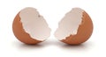 Broken eggshells on white background Royalty Free Stock Photo
