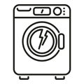 Broken electric of washing machine icon outline vector. Cleaning service