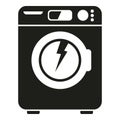 Broken electric of washing machine icon simple vector. Cleaning service