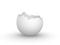 Broken empty eggshell