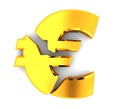 Broken euro Royalty Free Stock Photo