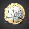 Broken euro coin