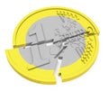 The broken euro coin Royalty Free Stock Photo