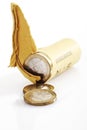 Broken Euro coin roll Royalty Free Stock Photo