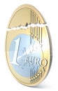 Broken euro eggshaped Royalty Free Stock Photo