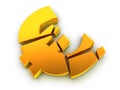 Broken euro sign Royalty Free Stock Photo
